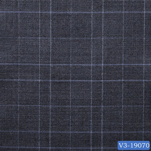 Steel Blue Grey with Light Check Windowpane Vest