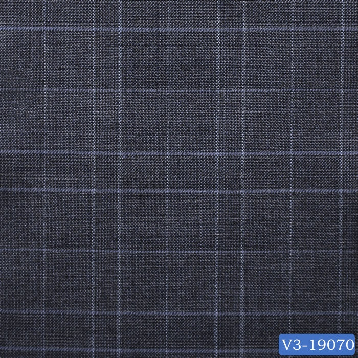 Steel Blue Grey with Light Check Windowpane Suit