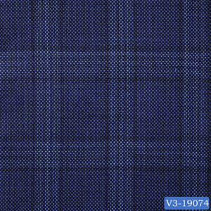 Blue Birdseye Check Windowpane Vest