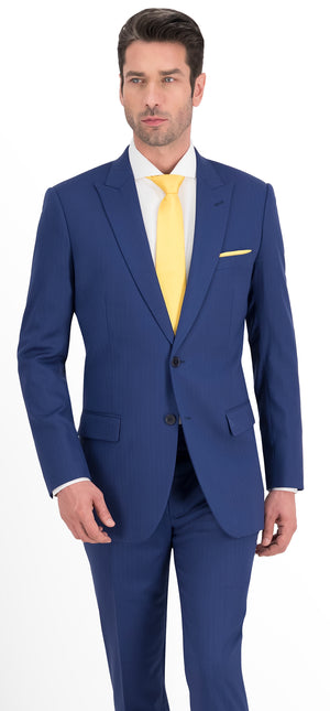 Ash Blue Herringbone Regular Suit