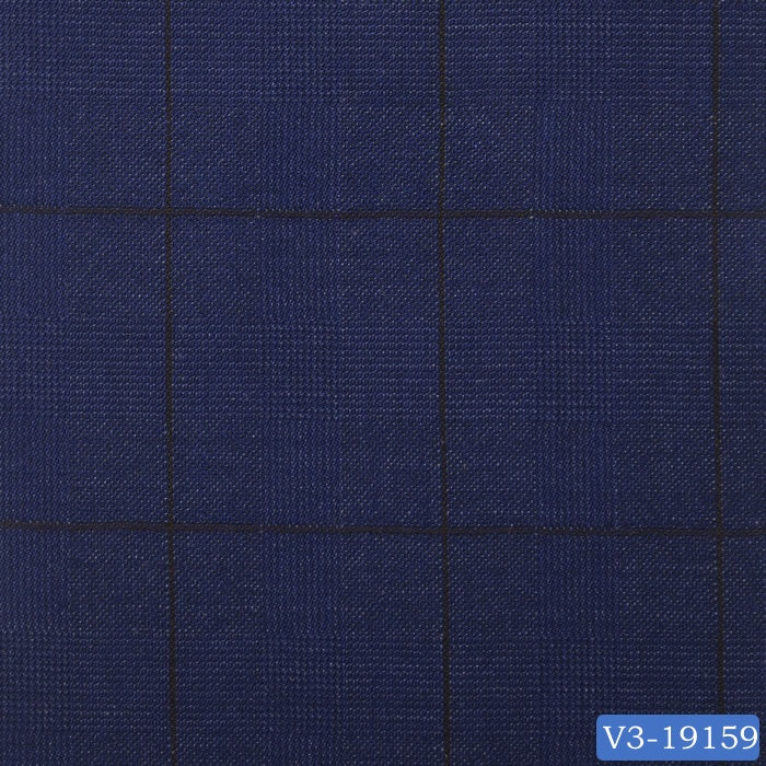 Space Blue with Black Prince of Wales Square Check Suit