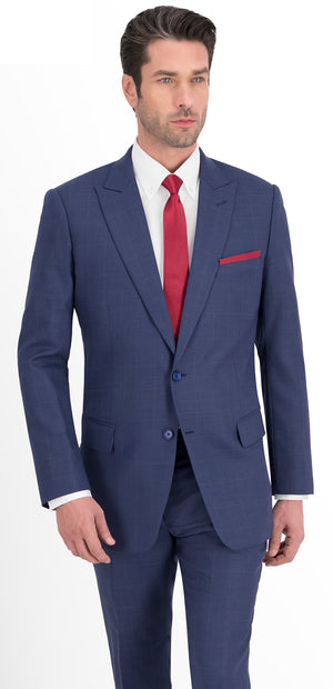 Ash Blue Check Windowpane Regular Suit