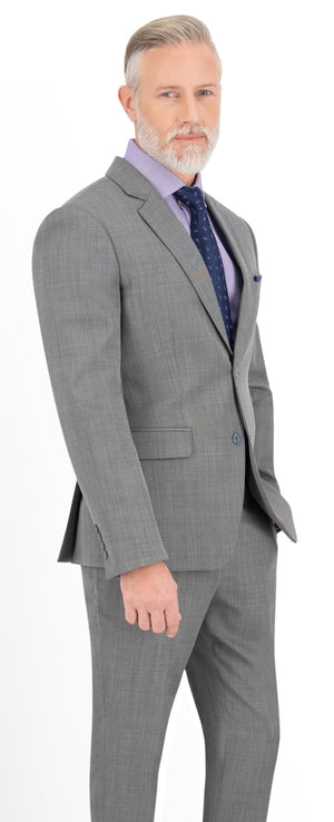 Light Grey Birdseye Print Suit