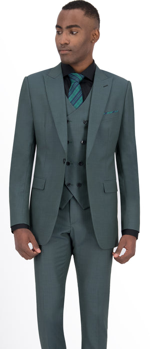 Hunter Green Herringbone Short Suit