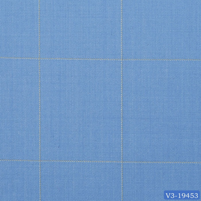 Light Blue with Yellow Windowpane Regular Suit