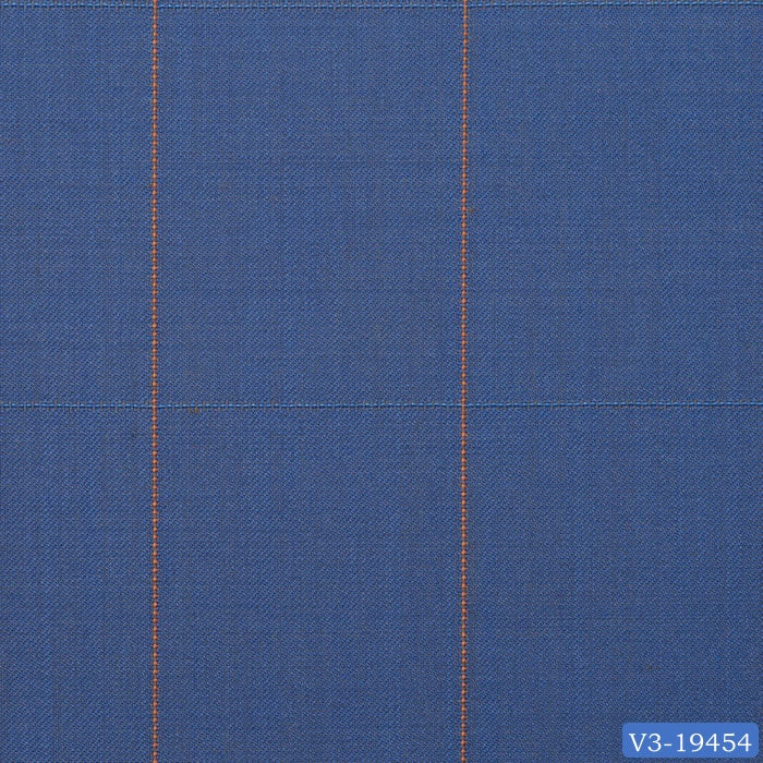 Olympic Blue with Orange Windowpane Suit