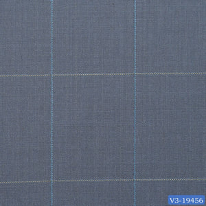 Pewter Grey with Light Blue Windowpane Pant