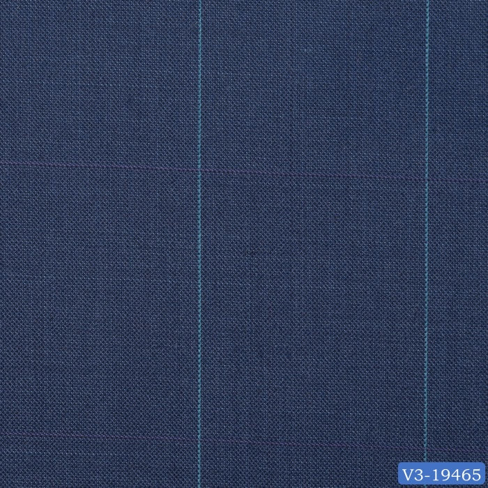 Blue with Aqua Windowpane Short Suit