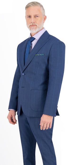 Blue with Aqua Windowpane Jacket