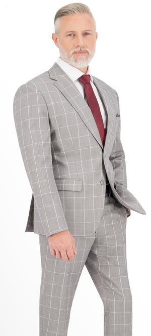 Abalone Grey Windowpane Short Suit