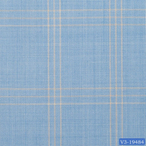 Electric Blue with Beige Check Pant