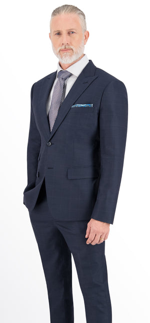 Midnight Blue Prince of Wales Check Regular Suit