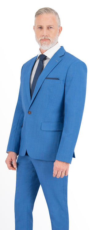 Steel Blue with Orange Prince of Wales Check Regular Suit