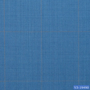 Steel Blue with Orange Prince of Wales Check Long Suit