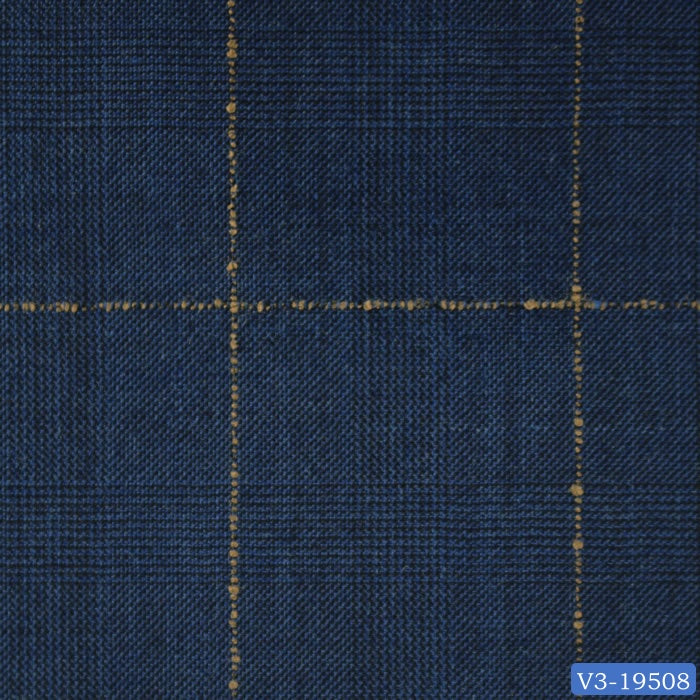 Prussian Blue with Light Prince of Wales Square Check Pant