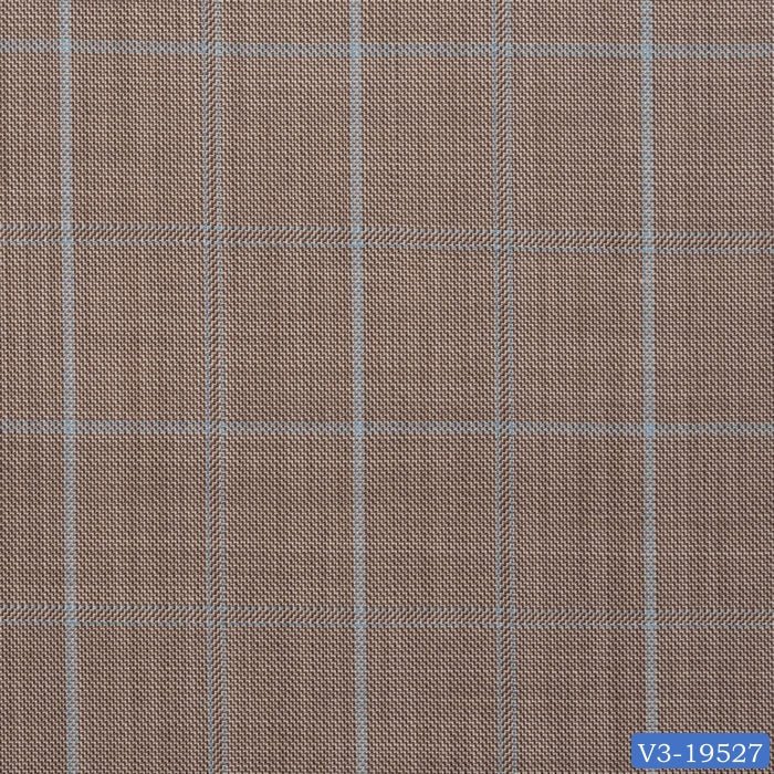 Beige with Light Blue Check Suit