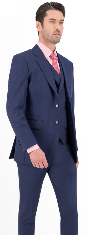 Navy Blue with Red Check Suit