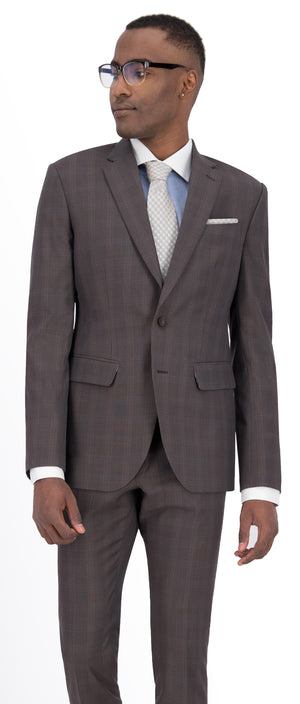 Rust Brown with Orange Check Suit