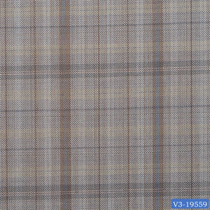 Light Beige with Brown Plaid Check Short Suit