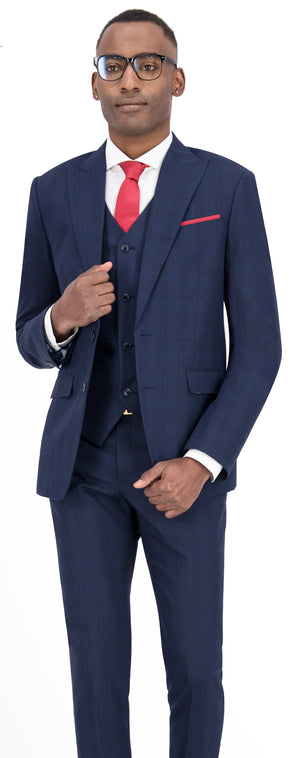 Navy Blue Dark Check Jacket