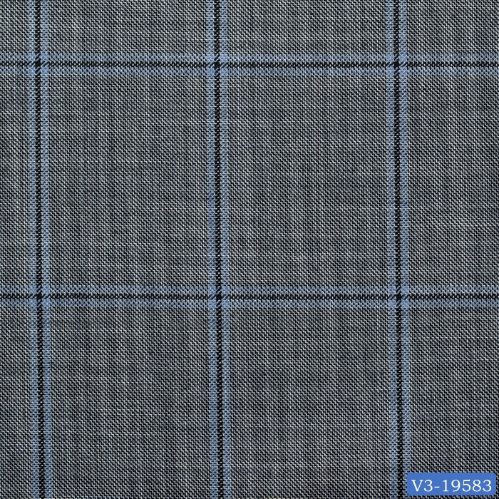 Light Grey with Blue Check Short Suit