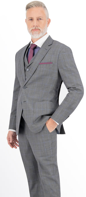 Light Grey with Blue Check Jacket