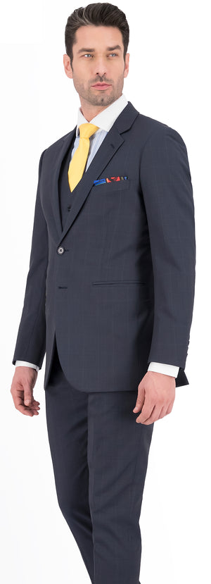 Midnight Ash Blue Self Check Short Suit