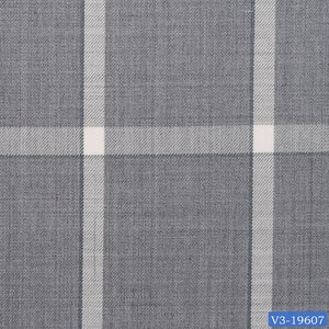 Light Grey with White Check Windowpane Suit