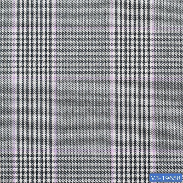 Light Grey with Purple Plaid Check Pant