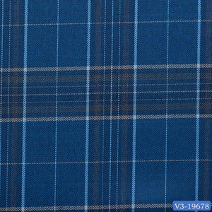 Blue with Rust Plaid Check Regular Suit