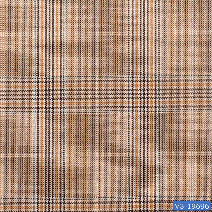 Light Brown with Multi Color Plaid Check Vest