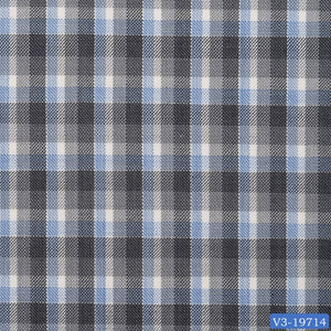 Grey with Blue & White Plaid Check Suit