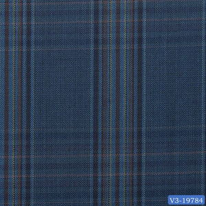 Aegean Blue with Lime & Brown Check Regular Suit