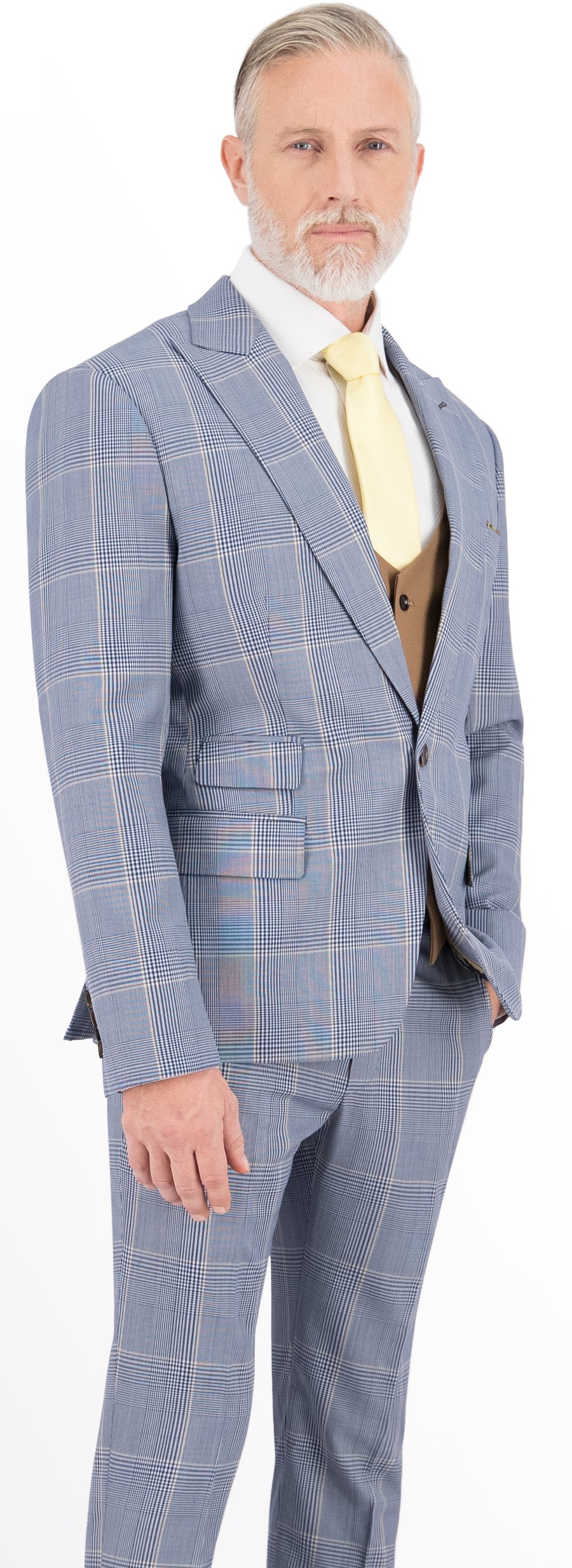 Navy Blue with Tan Check Jacket