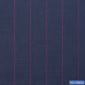 Dark Mauve Blue with Pink Stripe Short Double Breast Suit