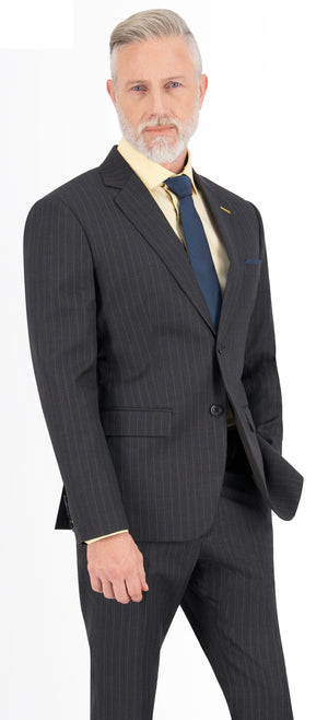 Charcoal Grey with Gold Stripe Long Suit