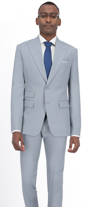 Thunder Grey Stripe Long Suit