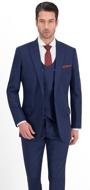 Blue Small Check Short Suit