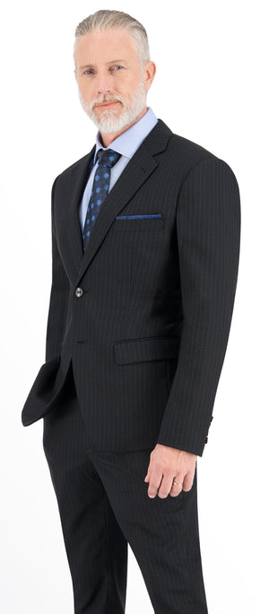 Black Thick Stripe Suit