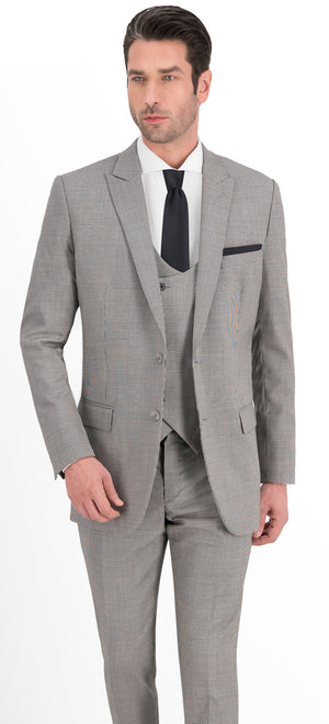 Black & White Houndstooth Print Regular Suit