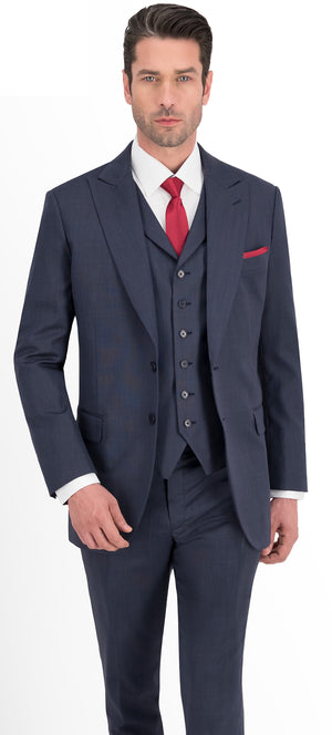 Ash Blue Nailhead Print Long Suit