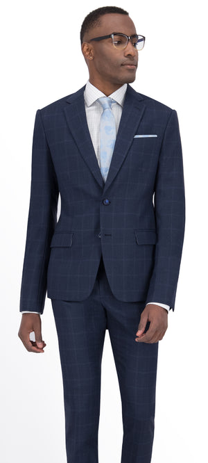 Navy Blue Check Jacket