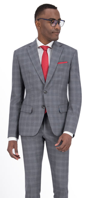 Light Grey Check Regular Suit