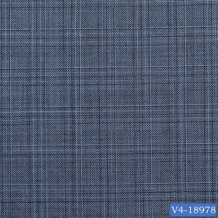 Pigeon Blue Herringbone Check Pant