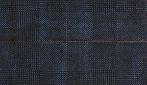 Midnight Blue with Brown Prince of Wales Check Long Suit