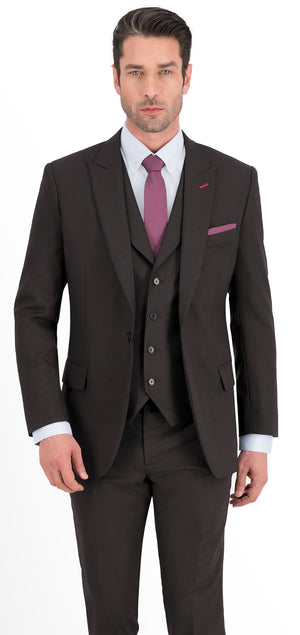 Dark Brown Check Long Suit