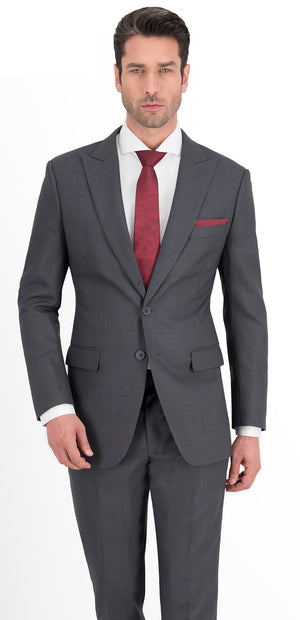 Dark Grey Check Long Suit