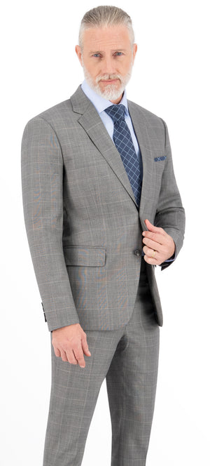 Grey Check Regular Suit